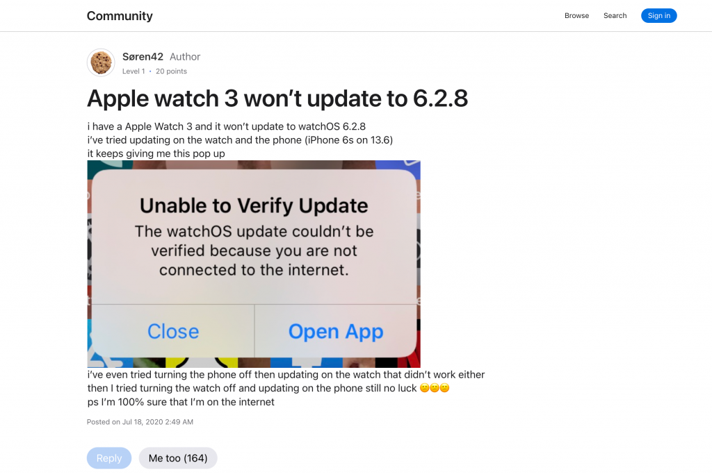 Apple watch discount 3 not updating